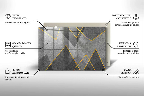 Stenska zaščitna plošča za štedilnik Ostre oblike