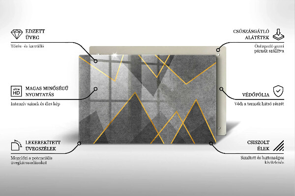 Stenska zaščitna plošča za štedilnik Ostre oblike