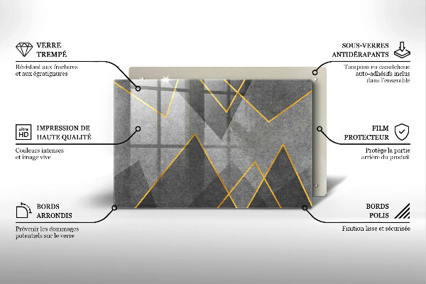 Stenska zaščitna plošča za štedilnik Ostre oblike
