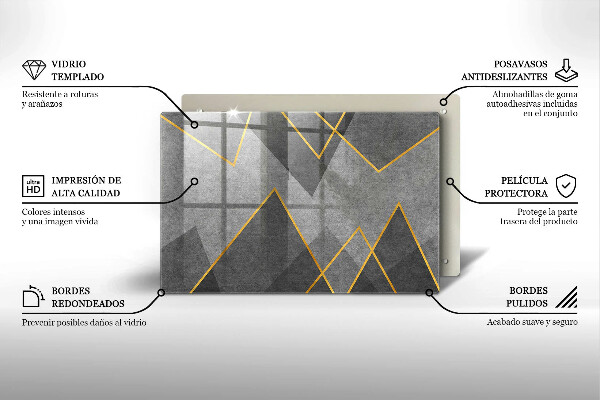 Stenska zaščitna plošča za štedilnik Ostre oblike