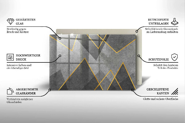 Stenska zaščitna plošča za štedilnik Ostre oblike
