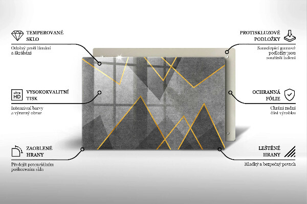 Stenska zaščitna plošča za štedilnik Ostre oblike