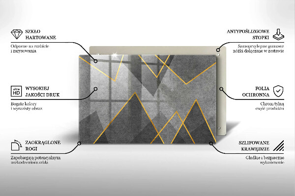 Stenska zaščitna plošča za štedilnik Ostre oblike