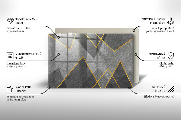 Stenska zaščitna plošča za štedilnik Ostre oblike
