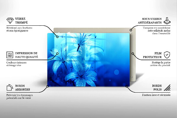 Stenska zaščitna plošča za štedilnik Modre rože