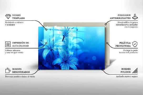 Stenska zaščitna plošča za štedilnik Modre rože