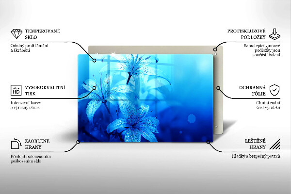 Stenska zaščitna plošča za štedilnik Modre rože