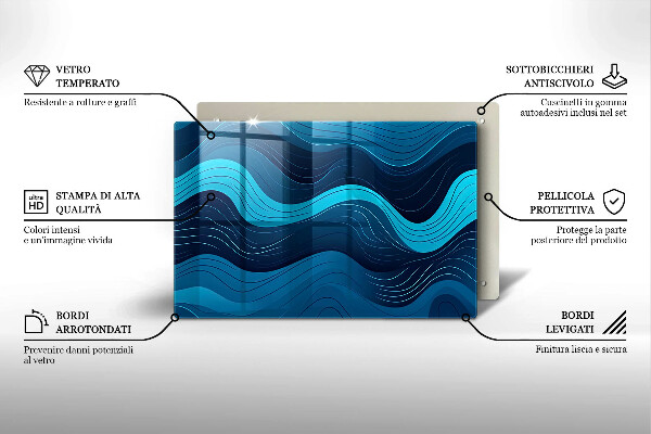Stenska zaščitna plošča za štedilnik Abstraktni valovi