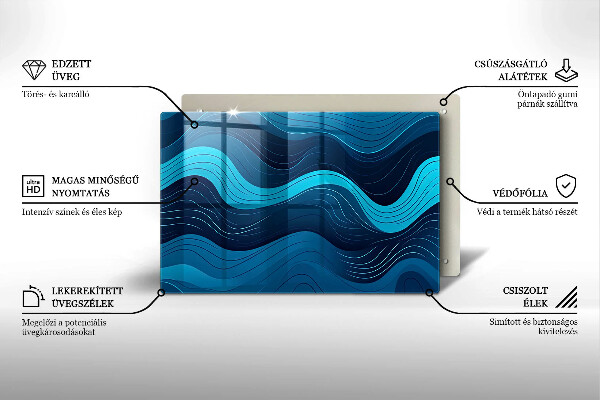 Stenska zaščitna plošča za štedilnik Abstraktni valovi