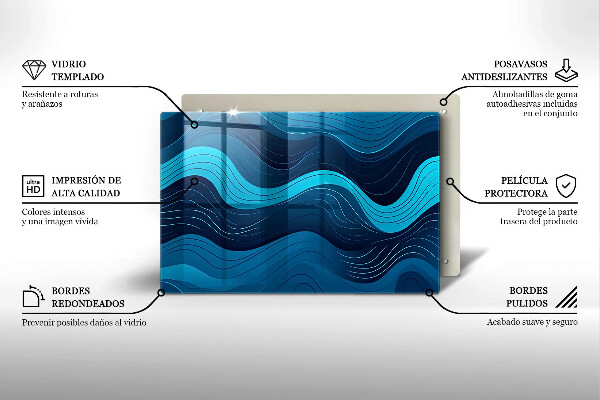Stenska zaščitna plošča za štedilnik Abstraktni valovi