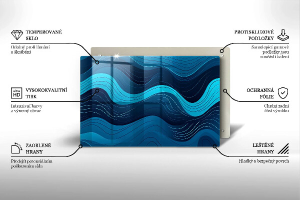 Stenska zaščitna plošča za štedilnik Abstraktni valovi