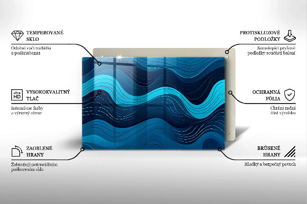 Stenska zaščitna plošča za štedilnik Abstraktni valovi