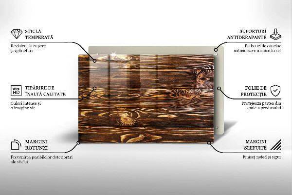 Stenska zaščitna plošča za štedilnik Tekstura lesa
