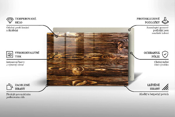 Stenska zaščitna plošča za štedilnik Tekstura lesa