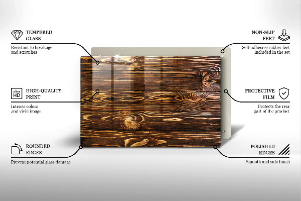 Stenska zaščitna plošča za štedilnik Tekstura lesa