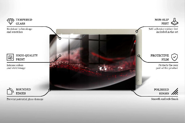 Stenska zaščitna plošča za štedilnik Rdeče vino v kozarcu