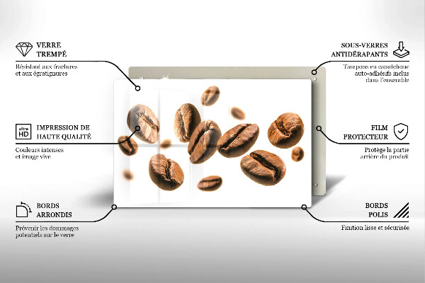 Stenska zaščitna plošča za štedilnik Kavna zrna