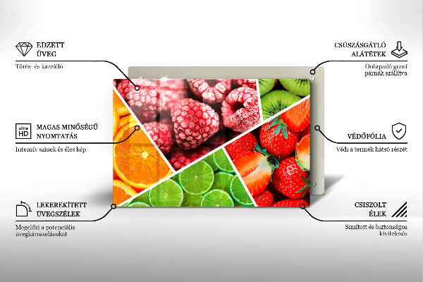 Stenska zaščitna plošča za štedilnik Pisano sadje