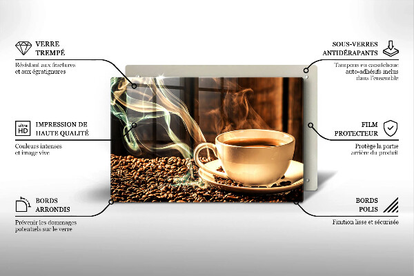 Zaščitna plošča za štedilnik Skodelica in kavna zrna