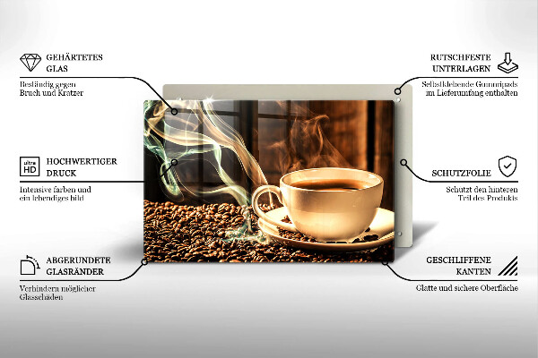 Zaščitna plošča za štedilnik Skodelica in kavna zrna