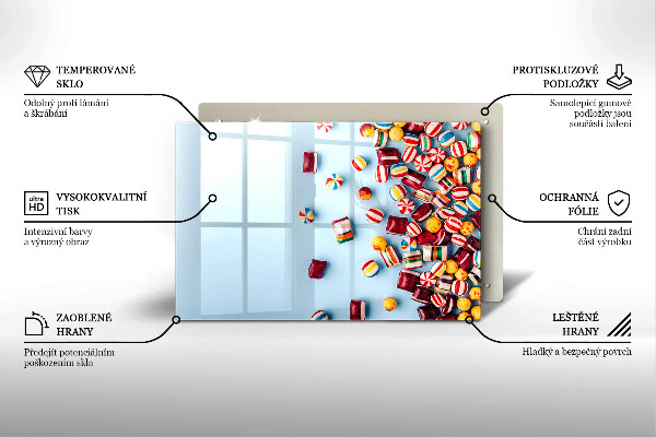 Zaščitna plošča za štedilnik Pisani bonboni