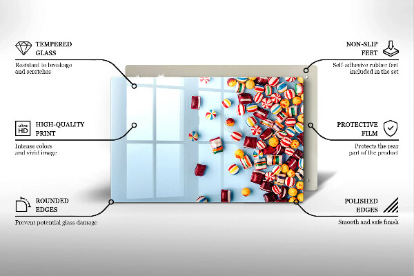 Zaščitna plošča za štedilnik Pisani bonboni