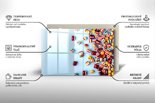 Zaščitna plošča za štedilnik Pisani bonboni