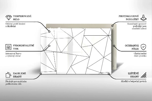 Zaščitna plošča za štedilnik Beli trikotniki