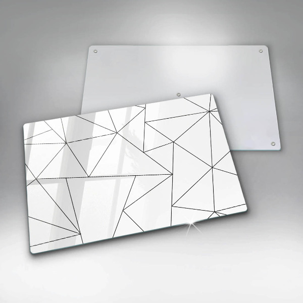 Zaščitna plošča za štedilnik Beli trikotniki