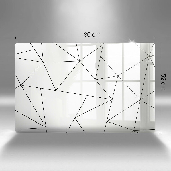 Zaščitna plošča za štedilnik Beli trikotniki