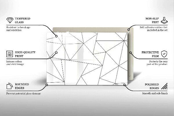Zaščitna plošča za štedilnik Beli trikotniki