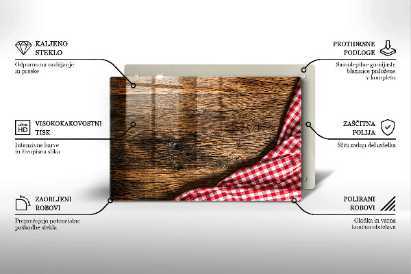 Zaščitna steklena plošča za štedilnik Lesena miza