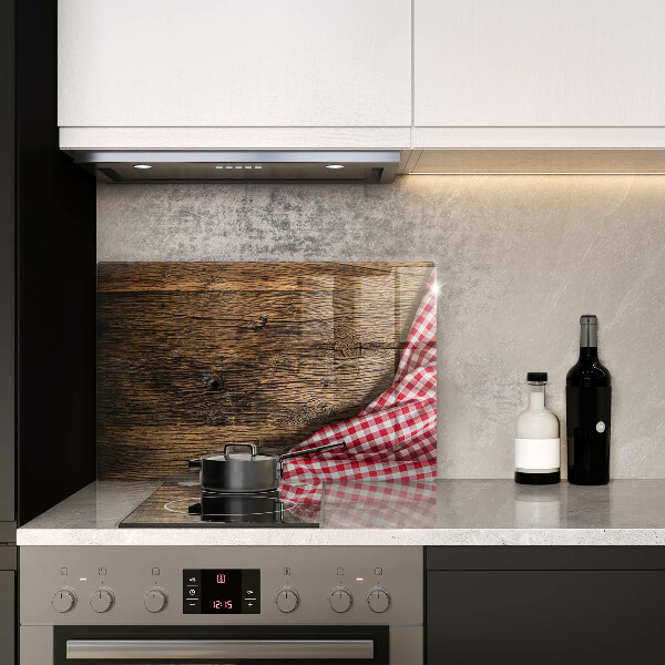 Zaščitna steklena plošča za štedilnik Lesena miza