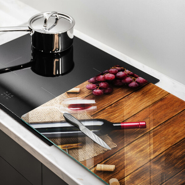 Zaščitna steklena plošča za štedilnik Steklenica rdečega vina