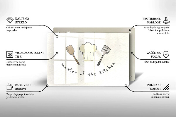 Zaščitna steklena plošča za štedilnik Master of the Kitchen