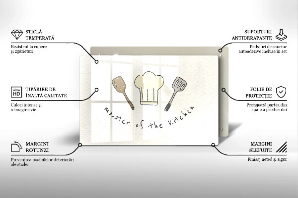 Zaščitna steklena plošča za štedilnik Master of the Kitchen