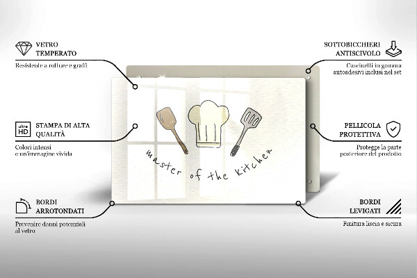 Zaščitna steklena plošča za štedilnik Master of the Kitchen