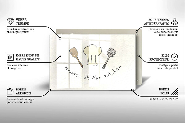 Zaščitna steklena plošča za štedilnik Master of the Kitchen