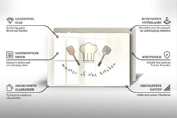 Zaščitna steklena plošča za štedilnik Master of the Kitchen