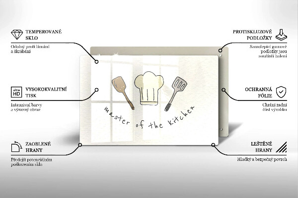 Zaščitna steklena plošča za štedilnik Master of the Kitchen