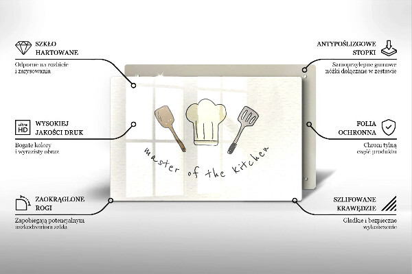 Zaščitna steklena plošča za štedilnik Master of the Kitchen