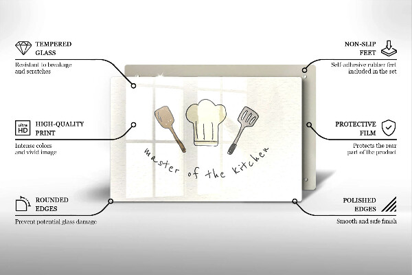Zaščitna steklena plošča za štedilnik Master of the Kitchen