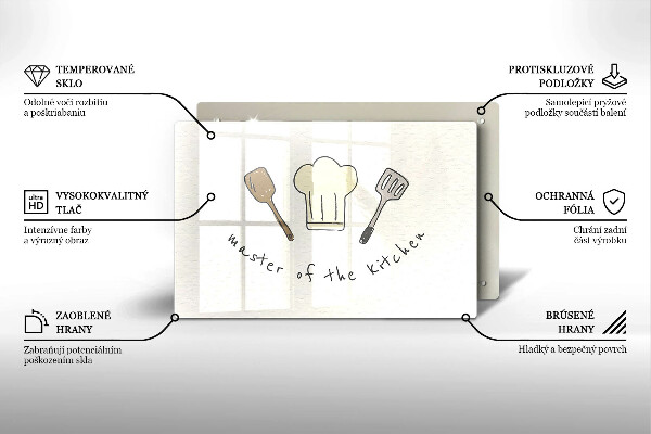 Zaščitna steklena plošča za štedilnik Master of the Kitchen
