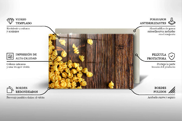 Zaščitna steklena plošča za štedilnik Testenine na mizi
