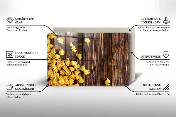 Zaščitna steklena plošča za štedilnik Testenine na mizi