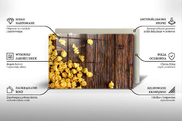 Zaščitna steklena plošča za štedilnik Testenine na mizi