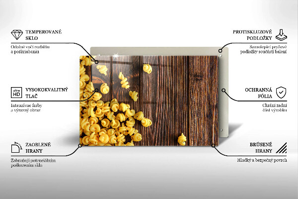 Zaščitna steklena plošča za štedilnik Testenine na mizi