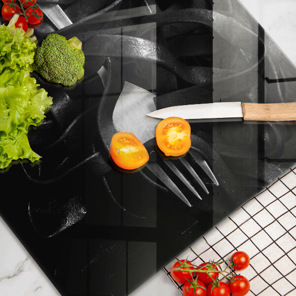 Zaščitna steklena plošča za štedilnik Črne tagliatelle testenine