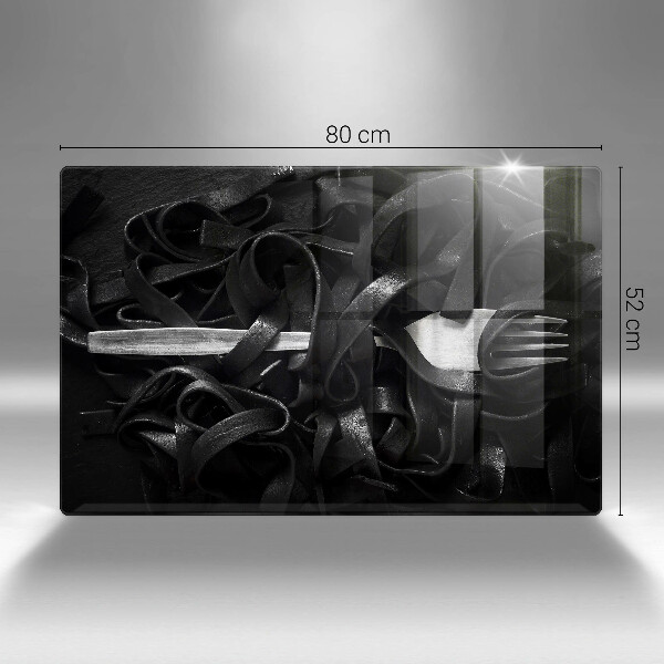 Zaščitna steklena plošča za štedilnik Črne tagliatelle testenine