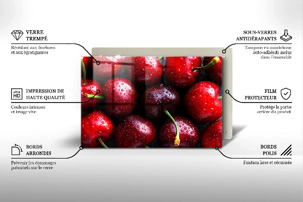 Zaščitna steklena plošča za štedilnik Češnje od blizu